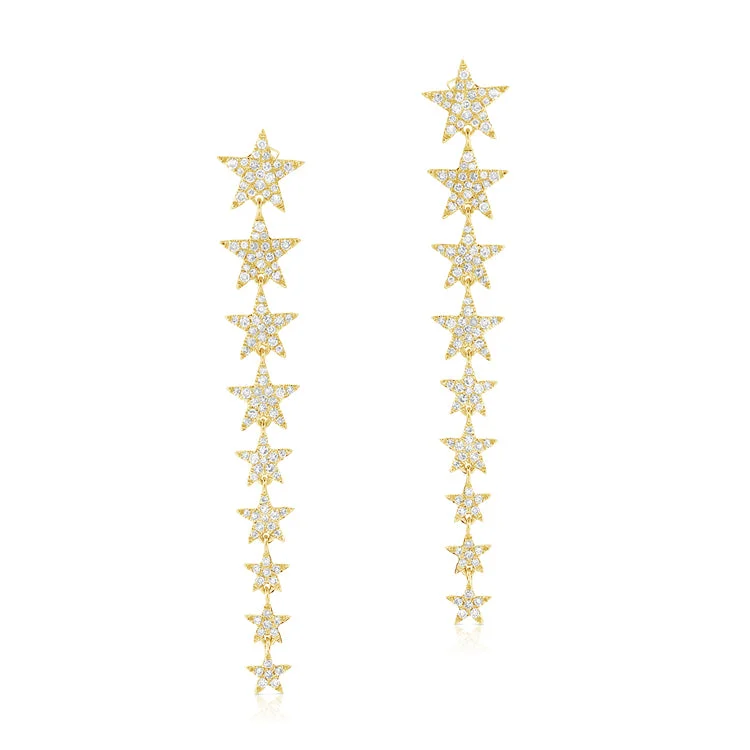 Women’s gemstone stud earrings-Statement Star Diamond Earrings