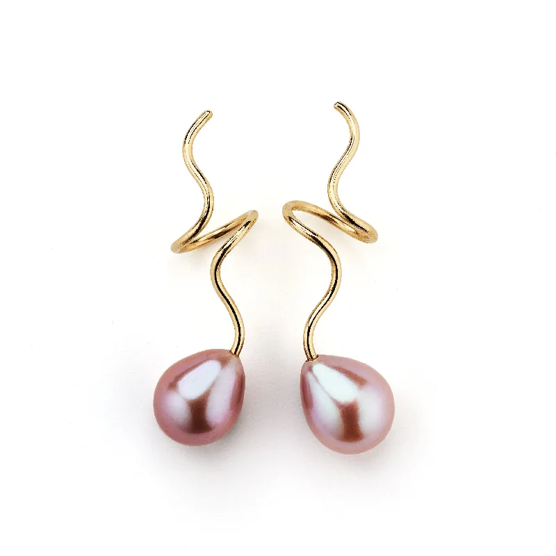 Women’s luxury hoop earrings-Masika Teardrop 14K Gold Earrings w. Pearls