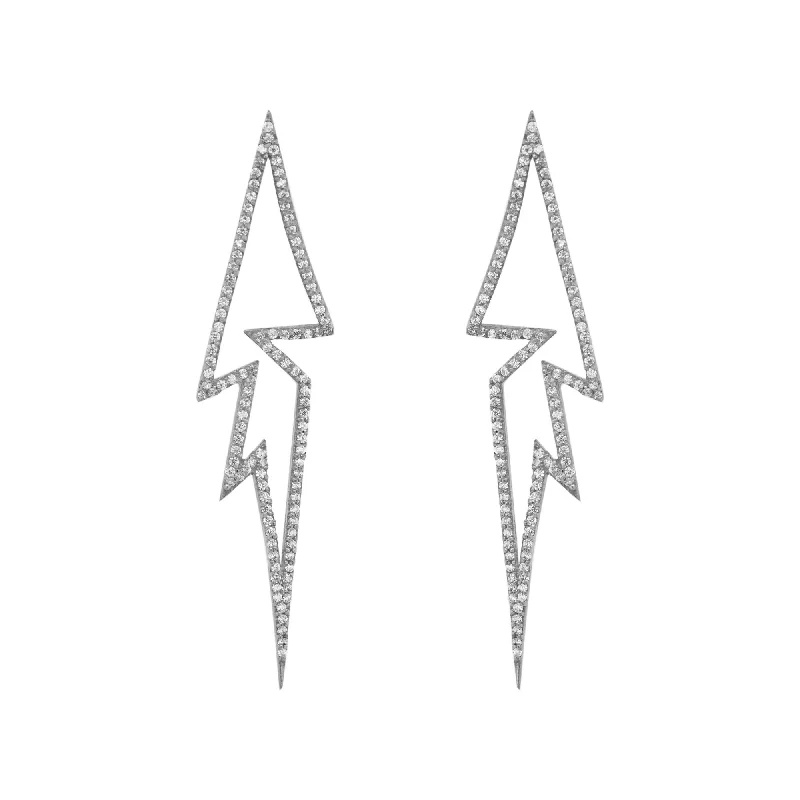 Women’s Swarovski earrings-Flash Black Ruthenium on Silver Earrings w. Zirconia