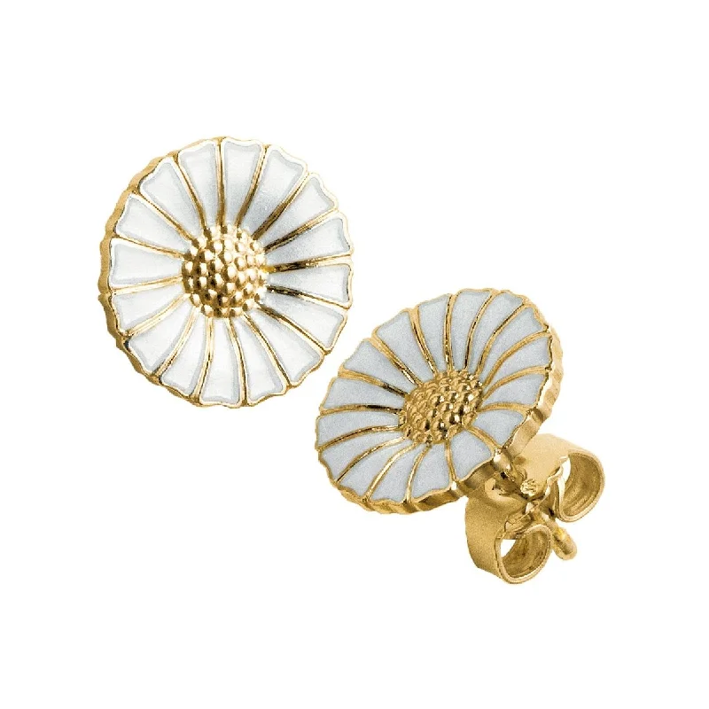 Women’s luxury stud earrings-Daisy 11 mm. Gold Plated Earrings