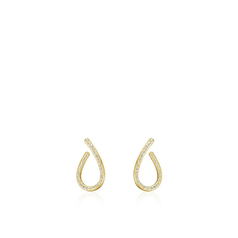 Women’s elegant earrings-Kharisma Galaxy Small 18K Gold Earrings w. Diamond