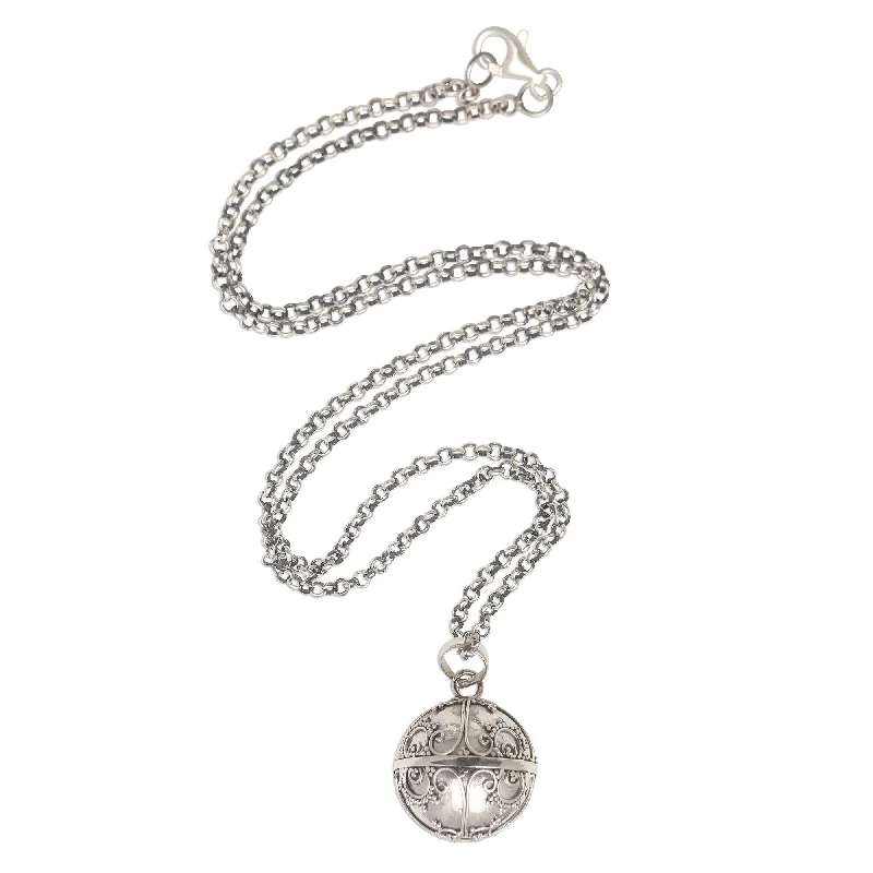 Women’s sapphire rings-Novica Handmade Caring Love Sterling Silver Harmony Ball Necklace