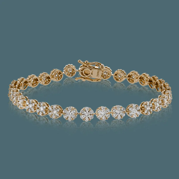 Women’s friendship bracelets-Dazzling yet delicate, this rose gold bracelet features an incredible 4.45 ctw of round white diamonds