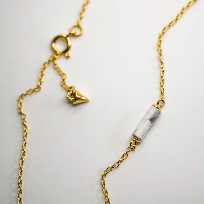 Women’s diamond necklaces-Marble pendant