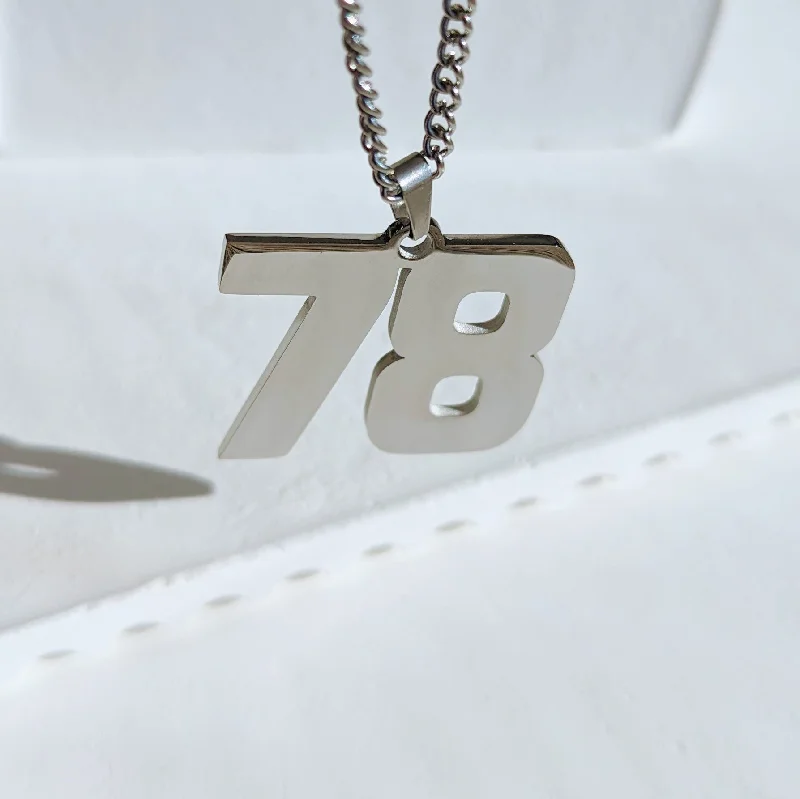 Women’s diamond and gold necklaces-Silver Personalized Number Necklace