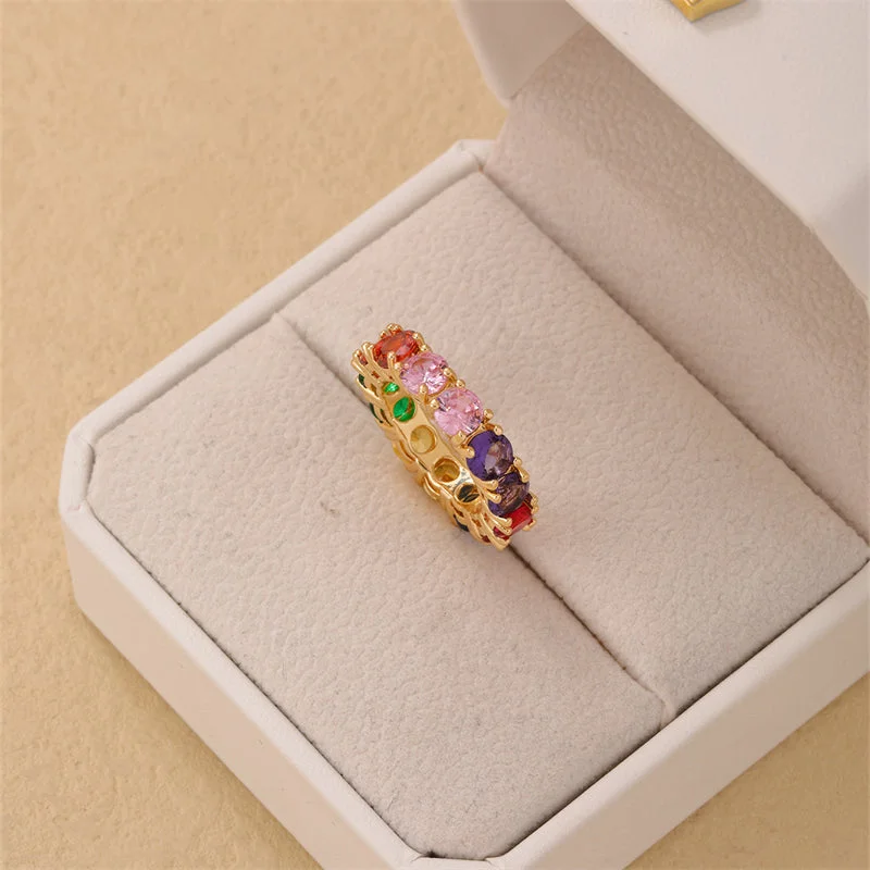 Women’s heirloom rings-Simple Style Round Copper Plating Inlay Zircon Gold Plated Silver Plated Rings