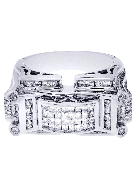 Women’s princess cut engagement rings with diamonds-White Gold Mens Diamond Ring| 0.63 Carats| 15.04 Grams