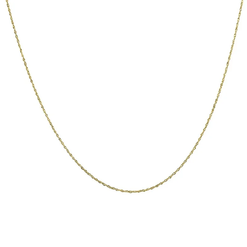 Women’s cocktail rings-10K Yellow Gold 20" Rope Chain with Spring Ring Clasp