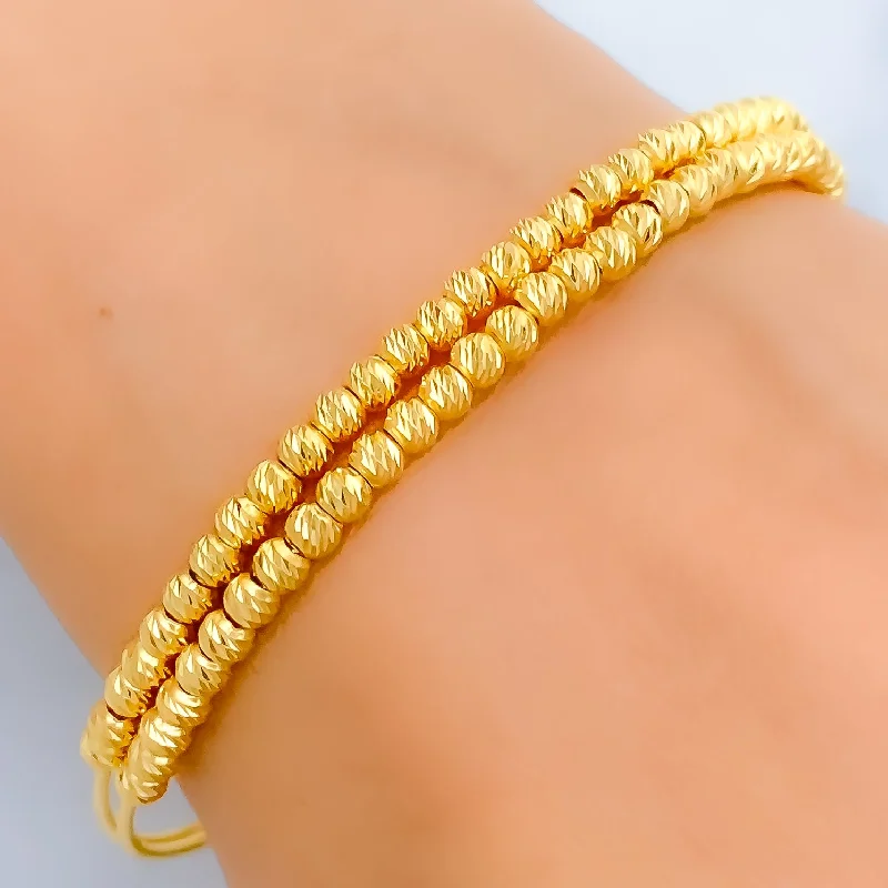 Women’s diamond-studded bracelets-Chic 22k Gold Bangle Bracelet