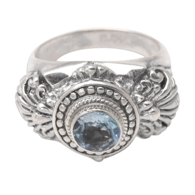 Women’s trendy rings-Novica Handmade Serene Glow Blue Topaz Cocktail Ring