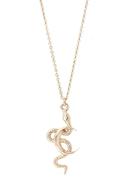 Women’s heart-shaped necklaces-SNAKE MOON NECKLACE