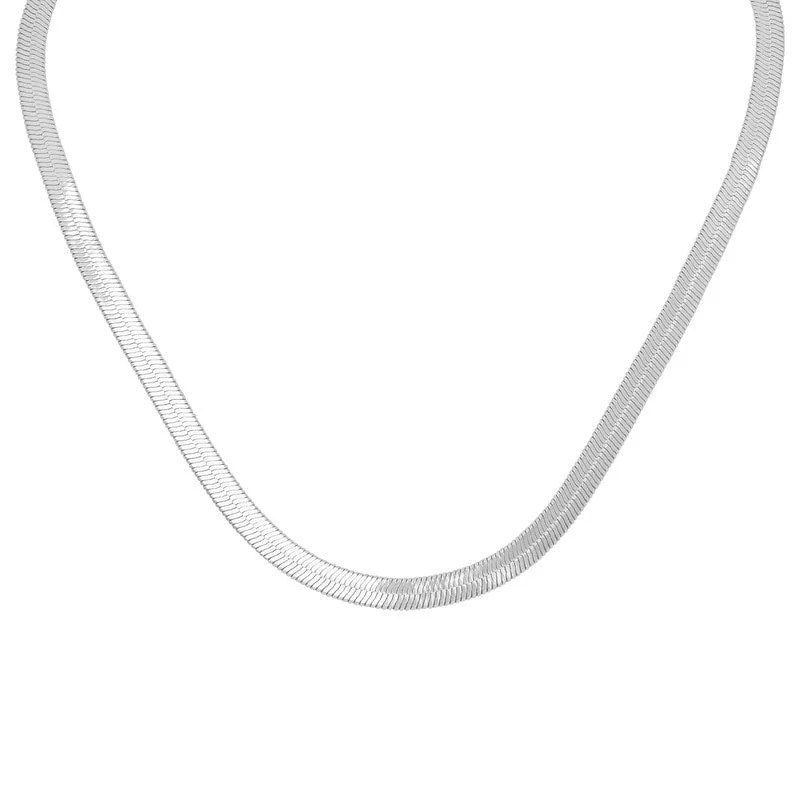 Women’s large diamond rings-Victoria Townsend Silver Plated Herringbone Chain Necklace