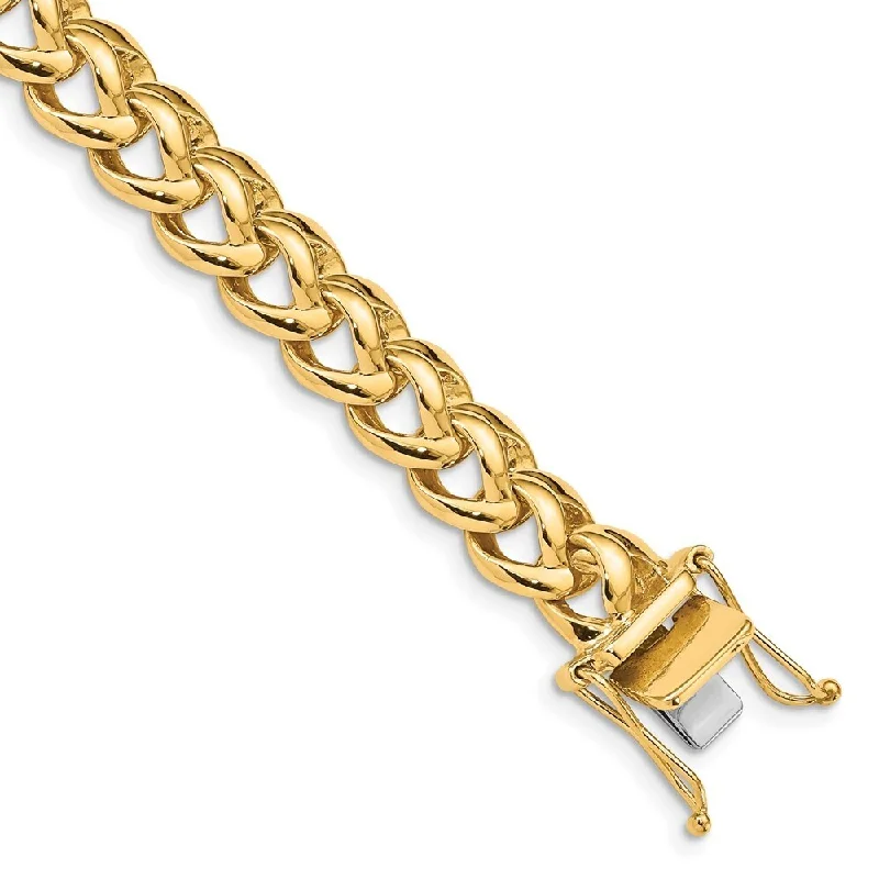 Women’s custom-made bracelets-14k Yellow Gold 8.6mm Hand-polished Fancy Link Bracelet, 8"