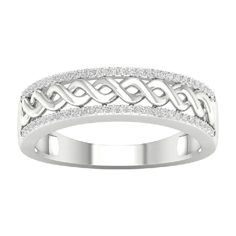 Women’s birthstone stackable rings-1/6ct TDW Diamond Cuban Link Men's Ring in 10k Gold