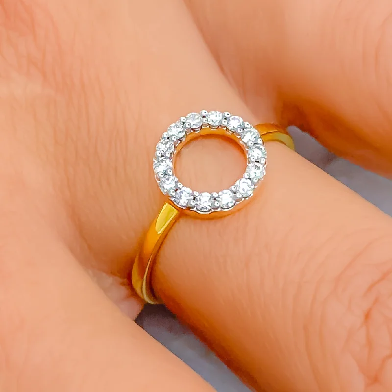 Women’s vintage halo engagement rings-Smart Open Halo 18K Gold + Diamond Ring