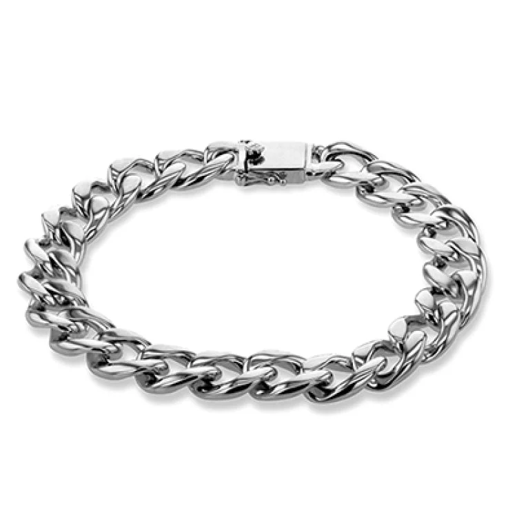 Women’s custom-made bracelets-This substantial men's chain bracelet is wrought in 14k gold for durability and style.