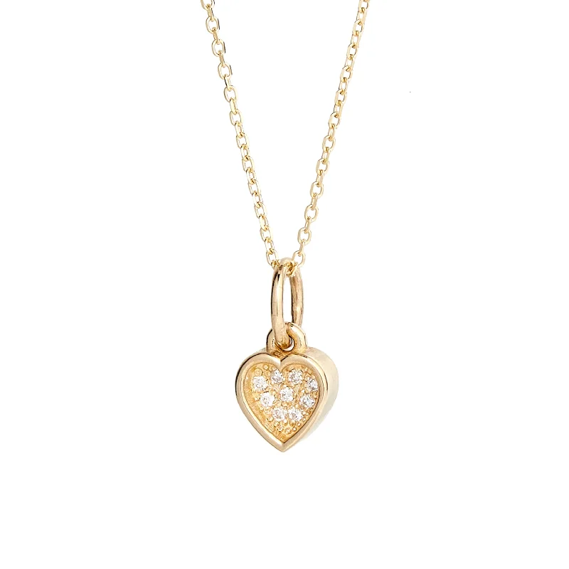 Women’s custom designed necklaces-Sunken Pavé Heart Pendant