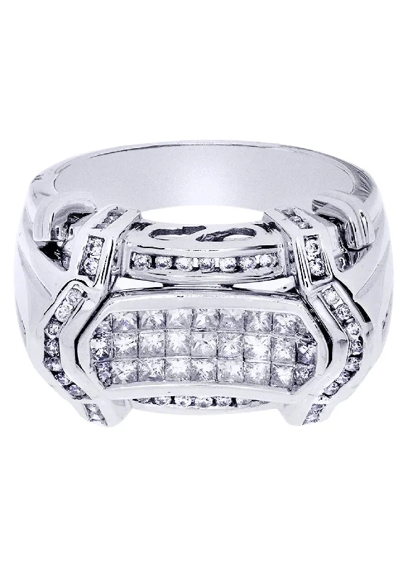 Women’s matching engagement rings with wedding bands-White Gold Mens Diamond Ring| 1.23 Carats| 14.28 Grams