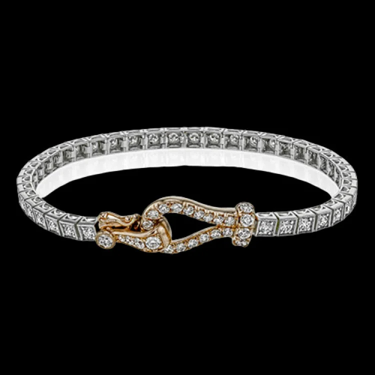 Women’s bridal bracelets-This remarkable buckle bracelet contains a whopping 3.00 ctw of white diamonds, topped off with a charming, well-made buckle clasp.