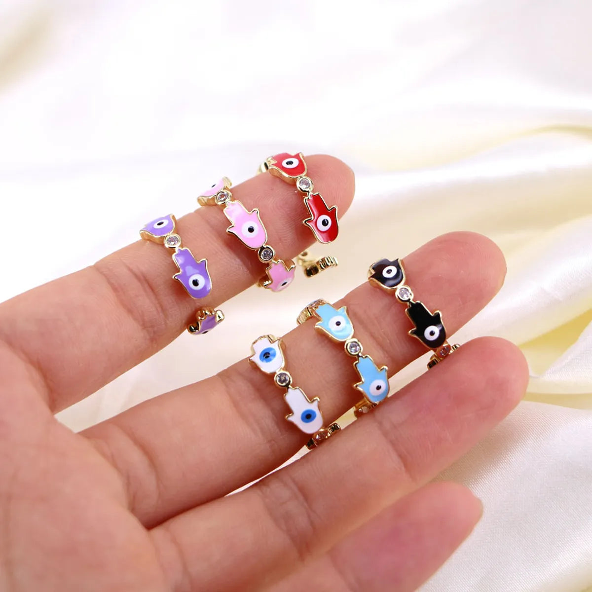 Women’s vintage cocktail rings-Women's Novelty Eye Copper Ring Inlay Zircon 1 Piece