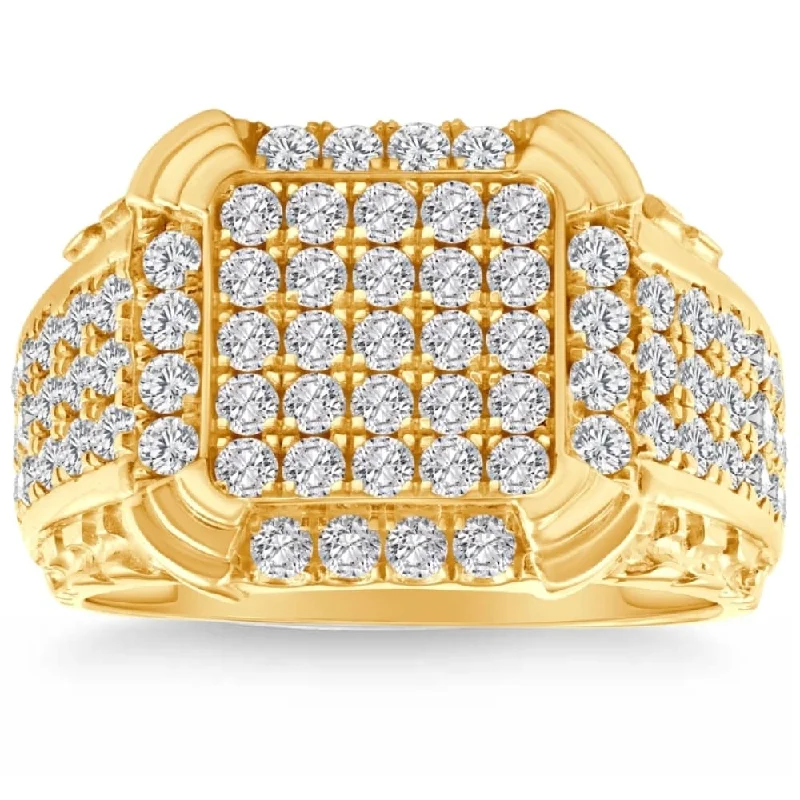 Women’s bold rings-2Ct Men's Diamond Ring in Gold Lab Grown