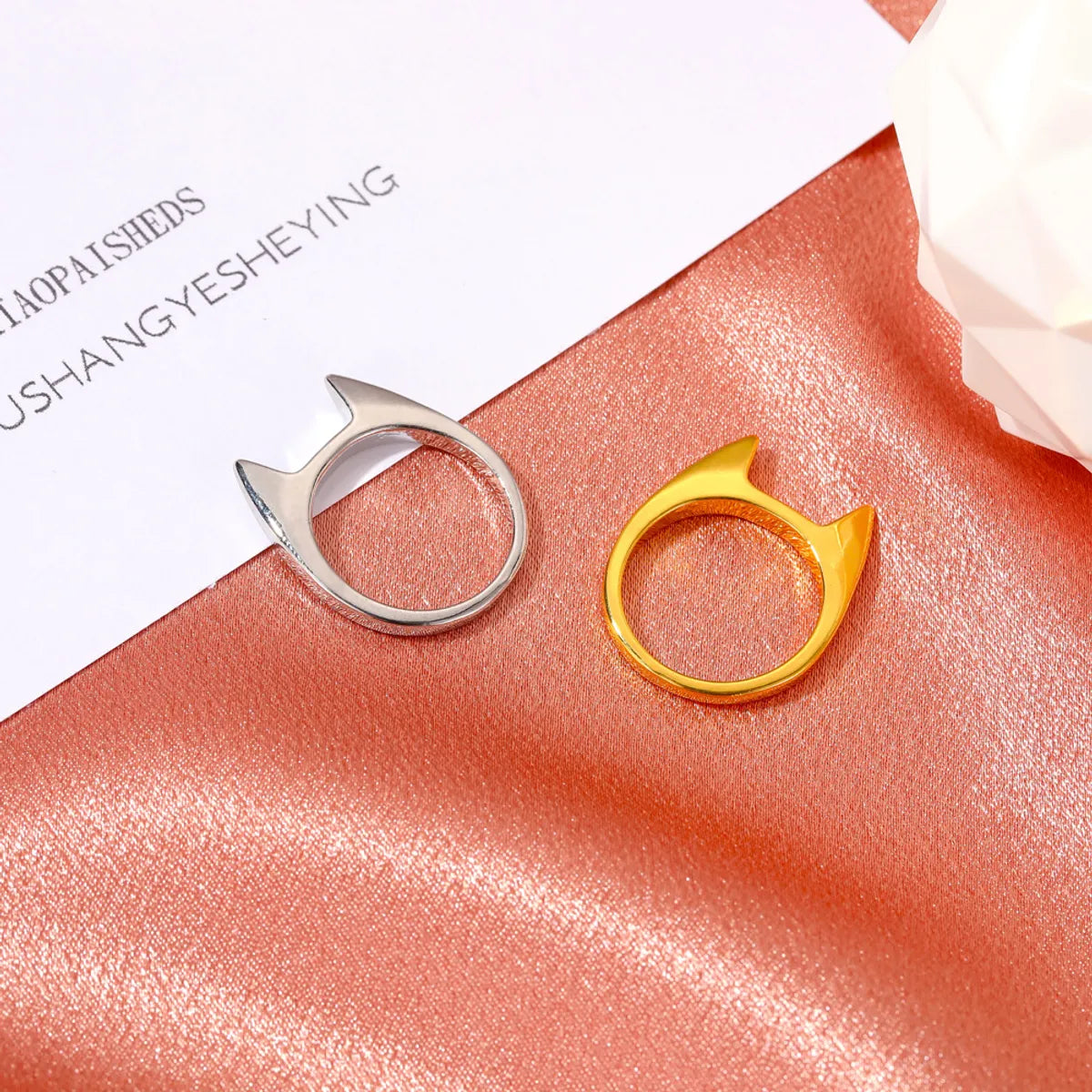 Women’s promise rings-Cute Cat Ear Opening Ring