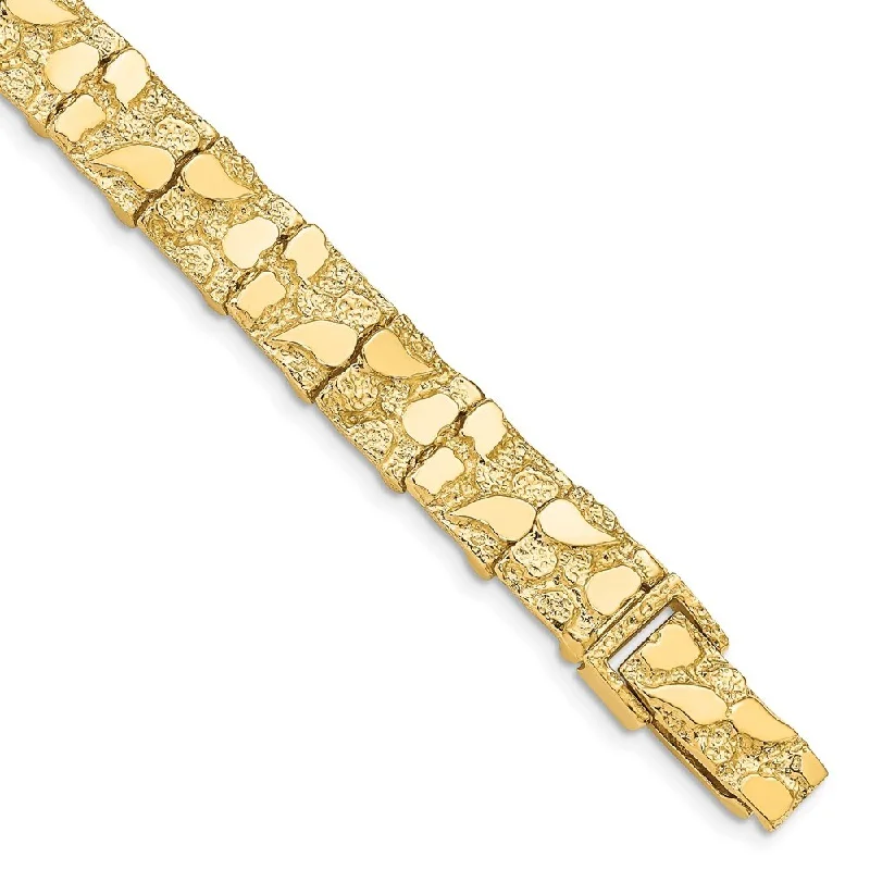 Women’s vintage-inspired bracelets-14k Yellow Gold 9.50mm Nugget Bracelet, 7"