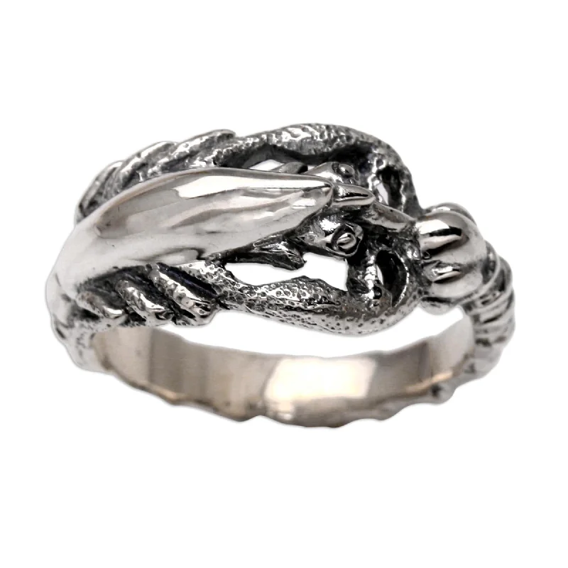 Women’s multi-stone rings-Novica Handmade Lobster Coast Men'S Sterling Silver Cocktail Ring