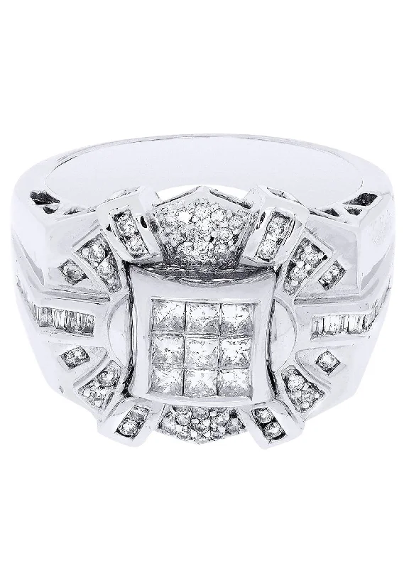 Women’s vintage halo engagement rings-White Gold Mens Diamond Ring| 0.32 Carats| 12.47 Grams