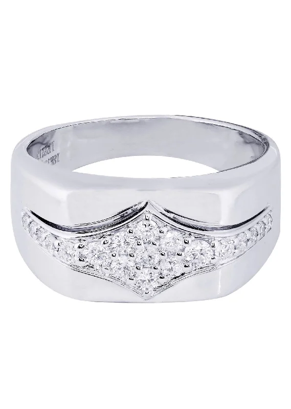 Women’s split-shank engagement rings-White Gold Mens Diamond Ring| 0.51 Carats| 12.43 Grams