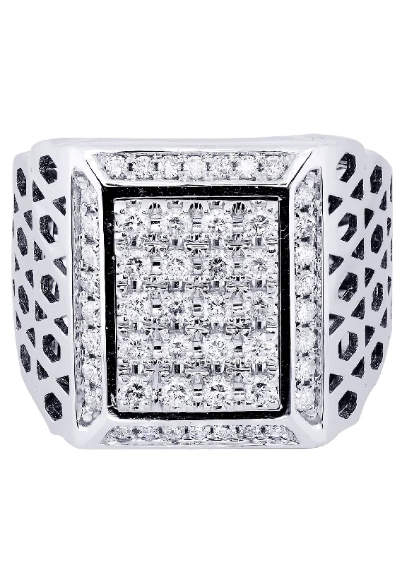 Women’s eternity diamond engagement rings-White Gold Mens Diamond Ring| 1.1 Carats| 17.97 Grams