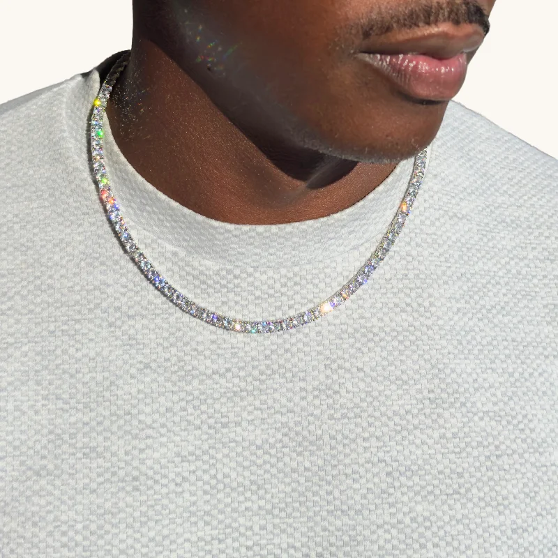 Women’s gold chain necklaces-Men's Icy Tennis Necklace