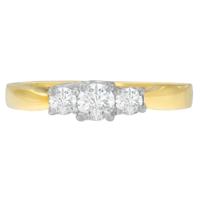 Women’s affordable engagement rings-14K Two-Toned Gold 1/2 CTTW Round-cut Diamond Ring