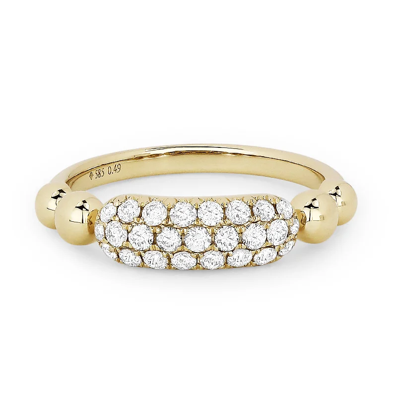 Women’s affordable engagement rings-14K Yellow Gold,white Diamond Ring