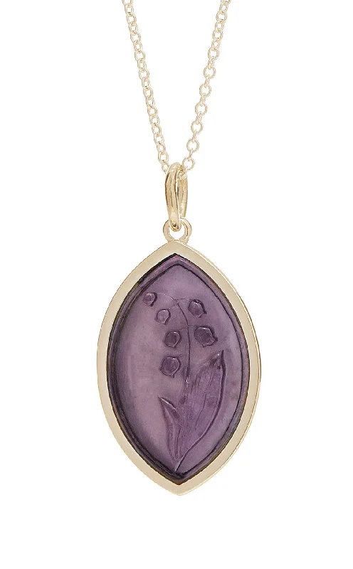 Women’s infinity gemstone necklaces-Lily of the Valley Intaglio Pendant