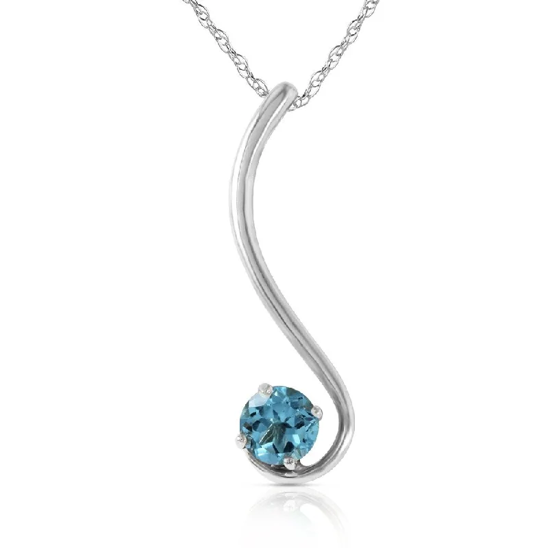 Women’s gold rings-0.55 Carat 14K White Gold Hope Springs Blue Topaz Necklace