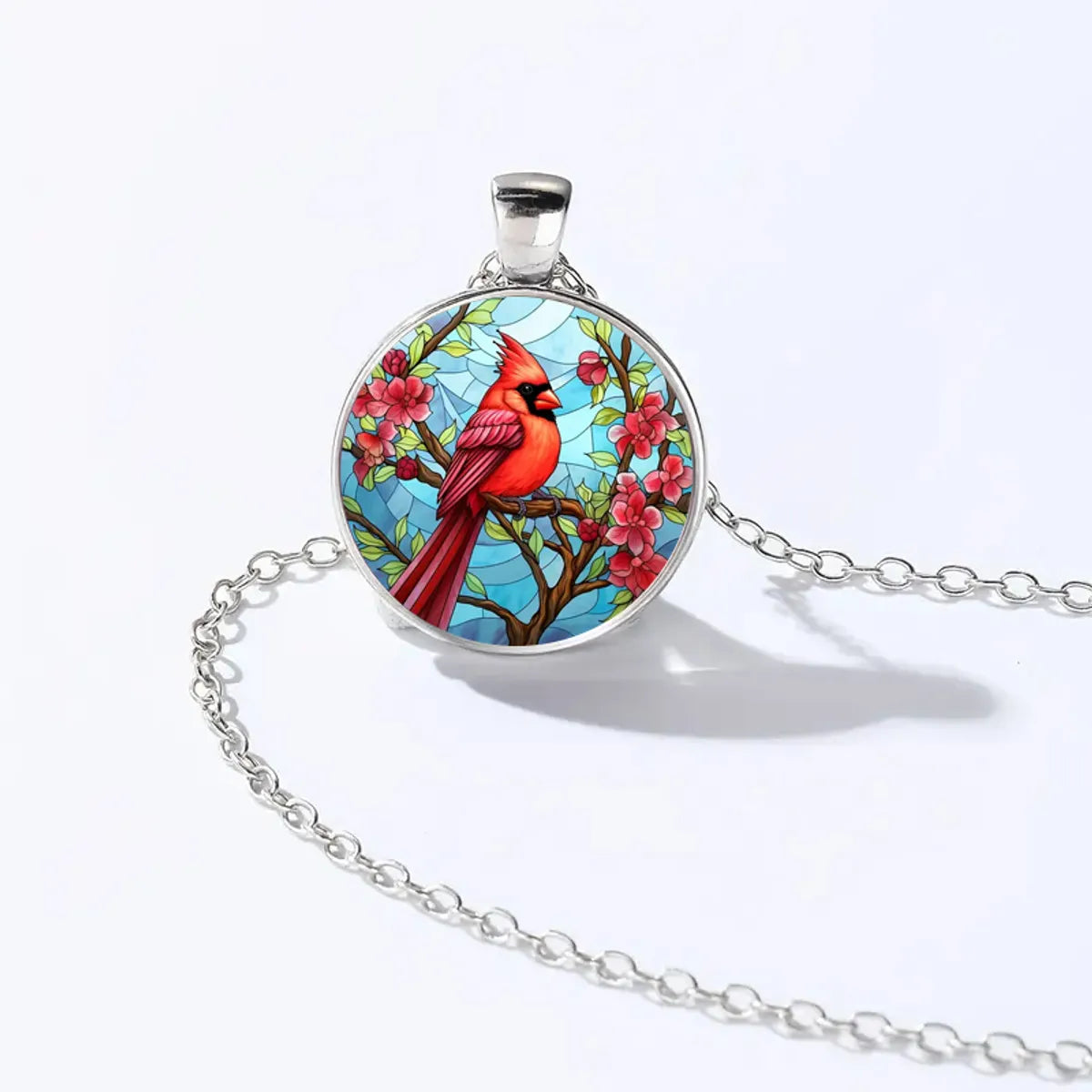 Women’s mixed metal necklaces-French Style Streetwear Bird Alloy Inlay Glass Unisex Pendant Necklace