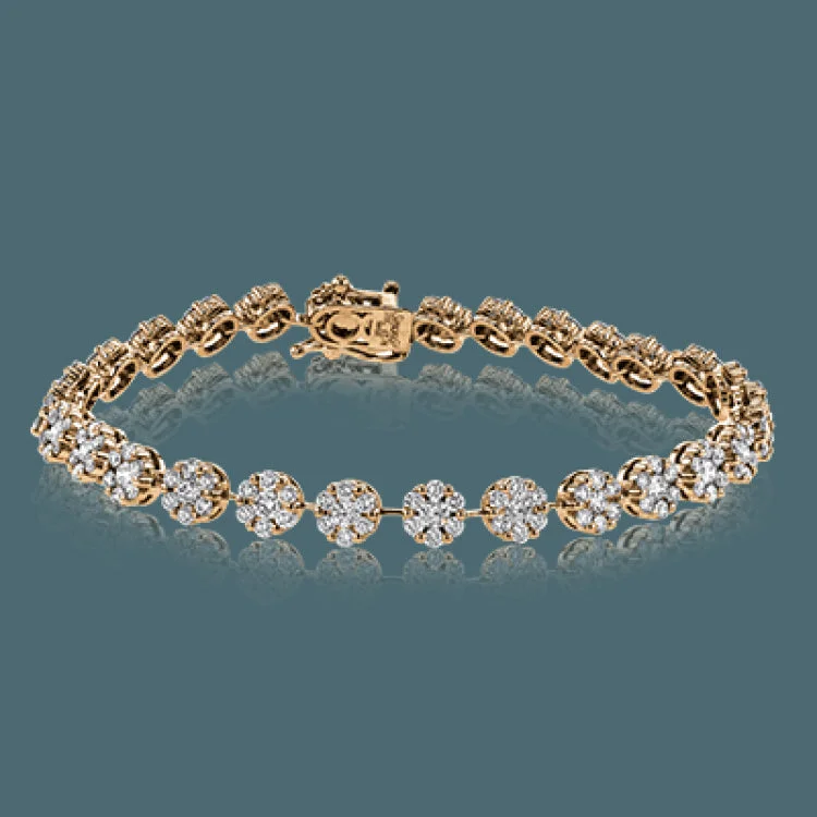 Women’s personalized bracelets-This glamorous bracelet dazzles with an incredible 3.78 ctw of round white diamonds in a white gold setting