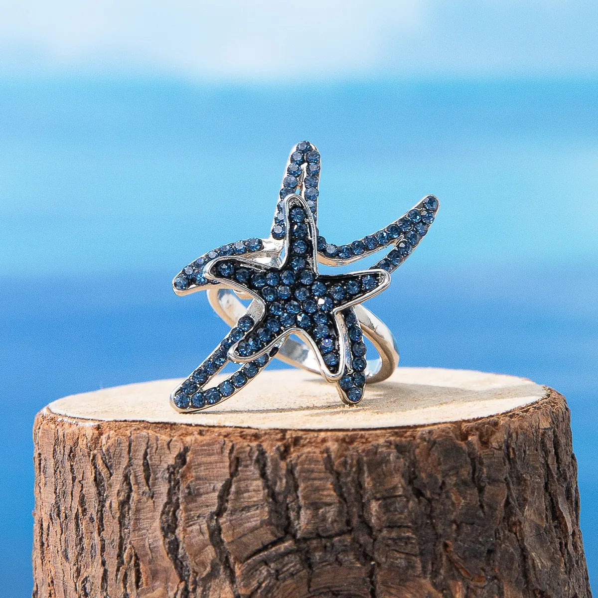 Women’s pearl rings-Beach Modern Style Starfish Alloy Women'S Rings