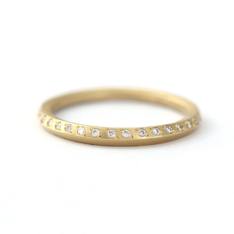 Women’s birthstone rings-Minimalist Wedding Ring - Half Eternity Band