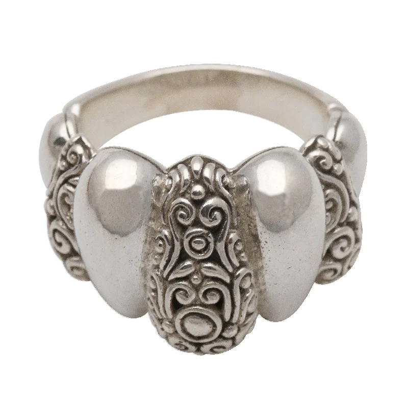 Women’s luxurious platinum rings-Novica Handmade Generosity Sterling Silver Cocktail Ring