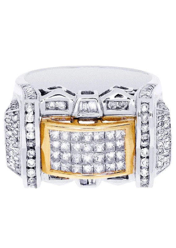 Women’s double band engagement rings-White Gold Mens Diamond Ring| 0.72 Carats| 16.76 Grams