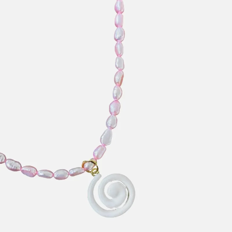 Women’s elegant diamond necklaces-Super Swirl Pearl Necklace, Cloud