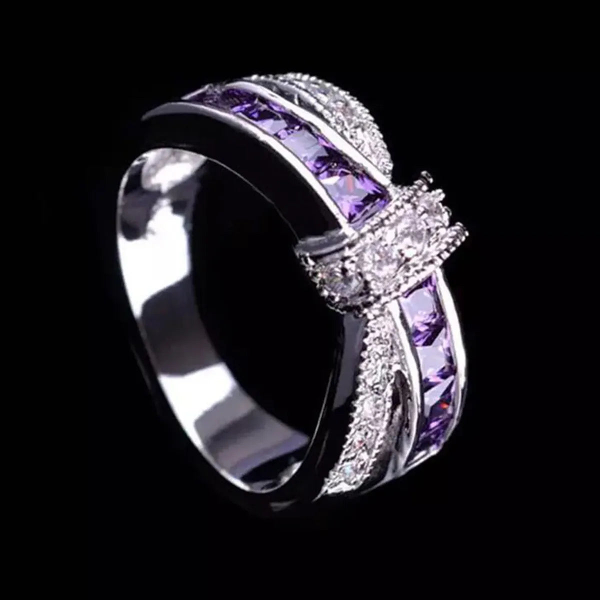 Women’s antique rings-Elegant Geometric Rhinestones Metal Wholesale Rings