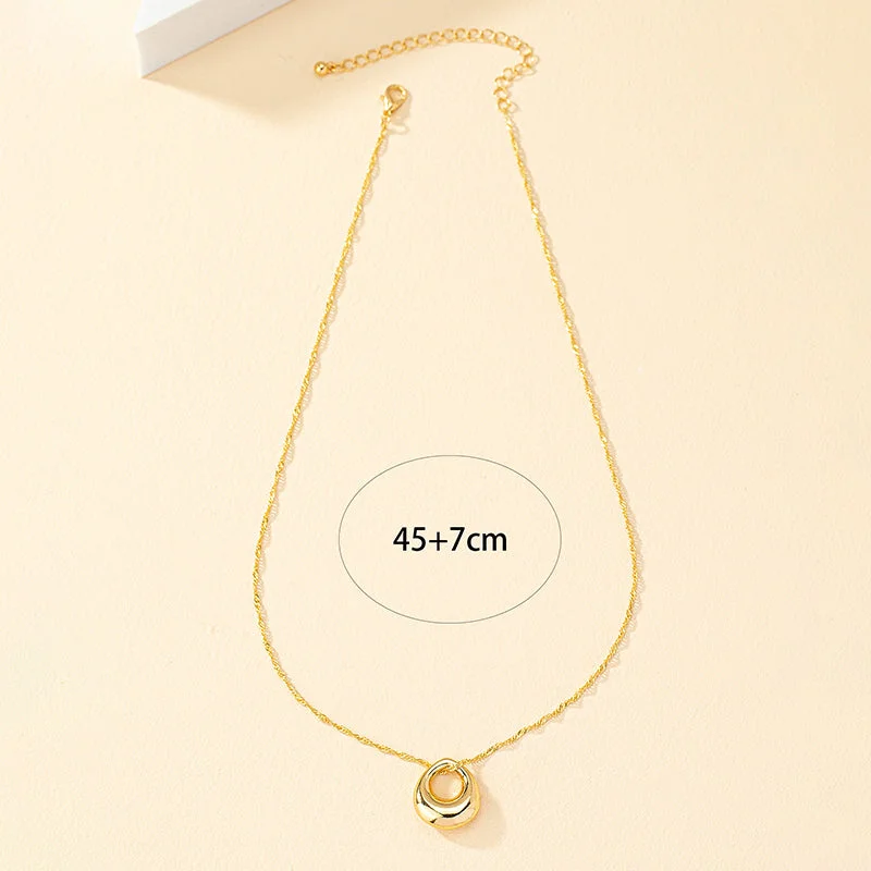 Women’s geometric necklaces-Elegant Geometric Alloy Plating Women's Pendant Necklace