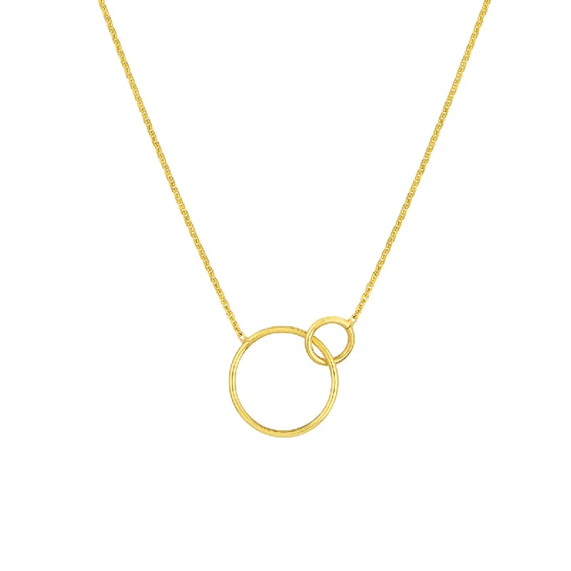 Women’s vintage gold necklaces-Interlocking Open Circles Adjustable Necklace