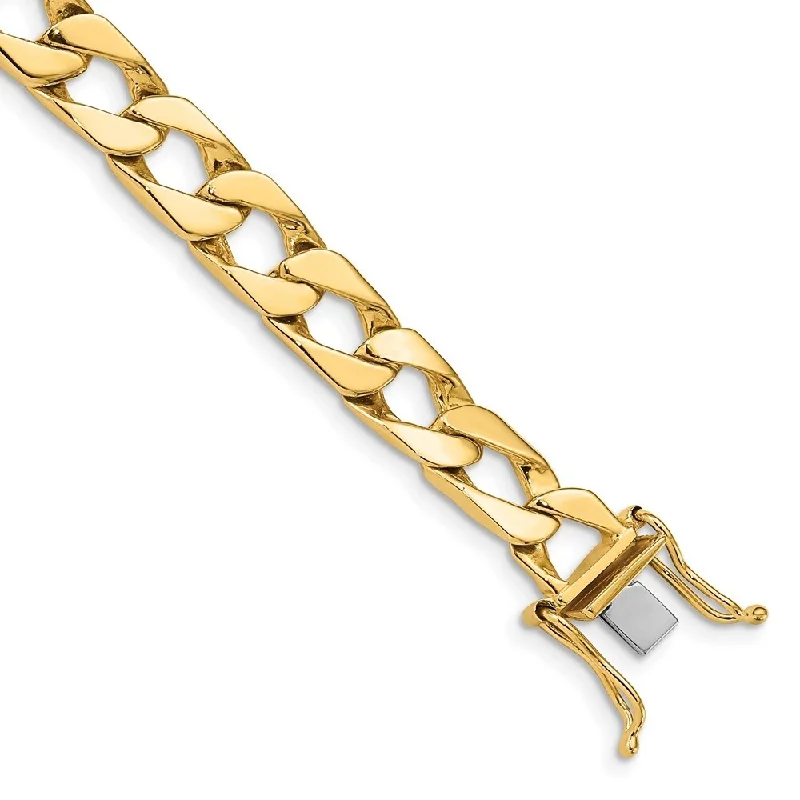 Women’s gemstone charm bracelets-14k Yellow Gold 7.9mm Hand-polished Fancy Link Bracelet, 8"