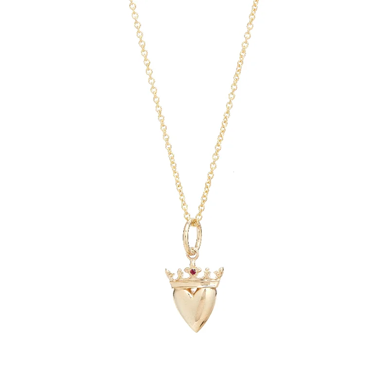 Women’s holiday necklaces-CROWNED HEART CHARM