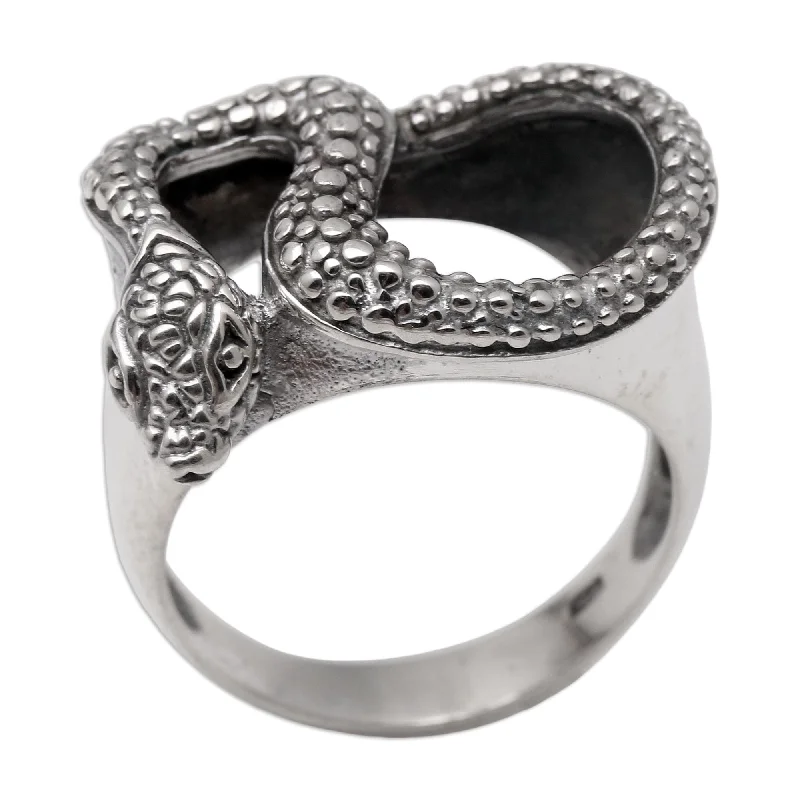 Women’s solitaire rings-Novica Handmade Slithering Snake Men'S Sterling Silver Cocktail Ring