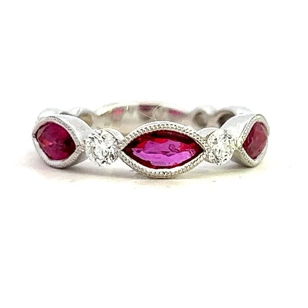 Women’s engagement rings with diamonds-VALANI Ruby and Diamond Ring